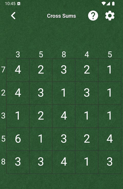 Cross Sums gameplay screenshot