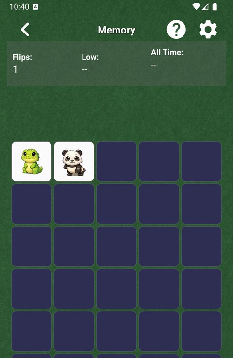 Memory gameplay screenshot