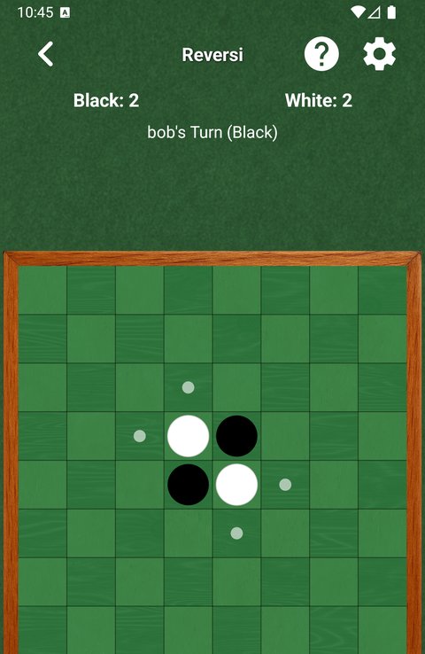 Reversi gameplay screenshot