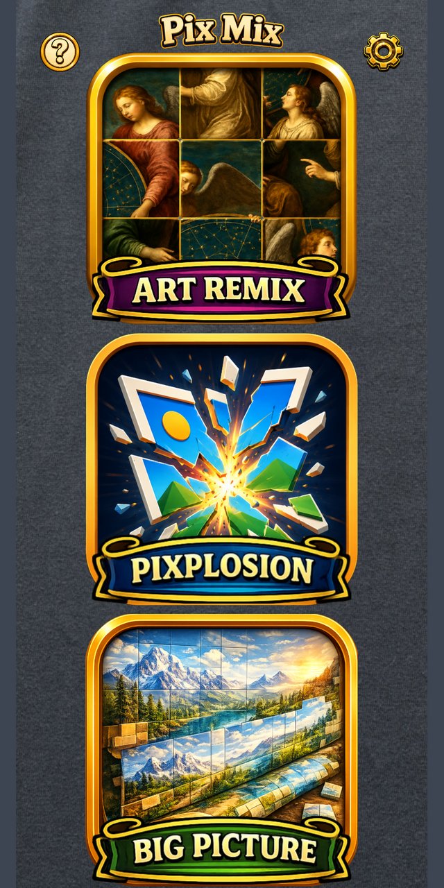 Pix Mix main menu