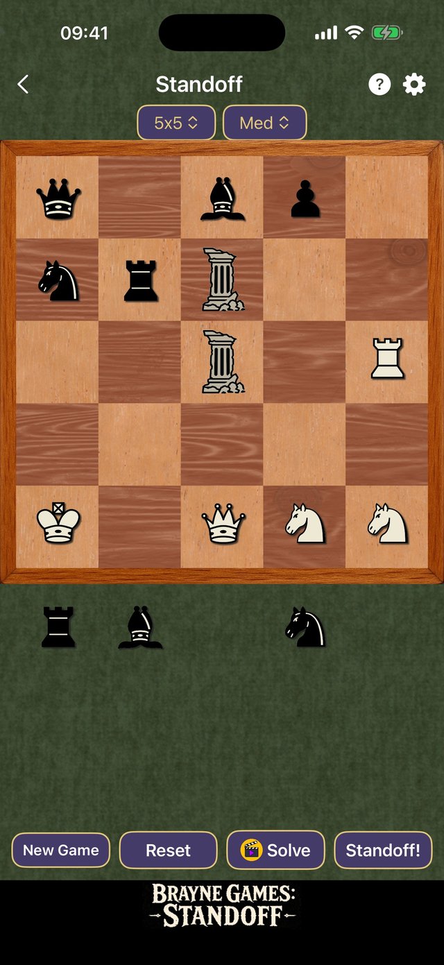 Standoff gameplay: placing chess pieces so none can capture another